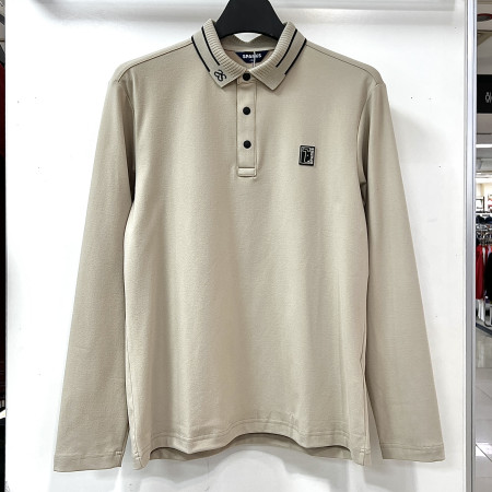 [행복한백화점][디즈니골프]스팍스 카라배색 긴팔 티셔츠 베이지 남성 SO3MTS004