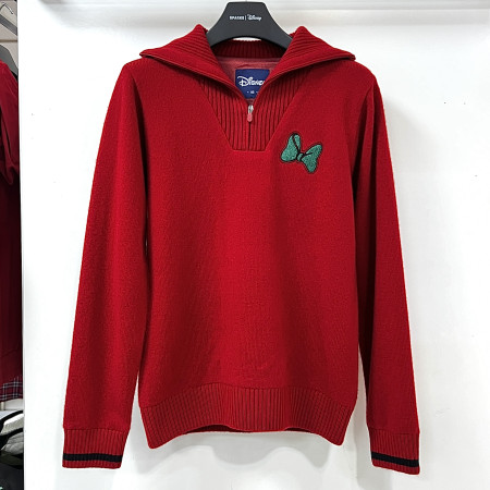 [행복한백화점][디즈니골프]울 캐시미어 혼방 반집업 니트 스웨터 레드 여성 DO4LKT031