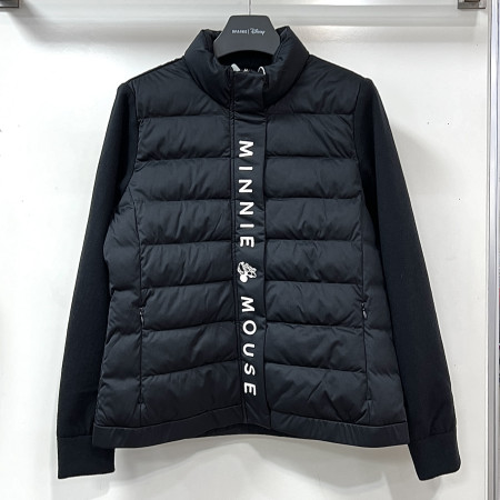 [행복한백화점][디즈니골프]소매 니트배색 패딩 점퍼 블랙 여성 DO3LJB005