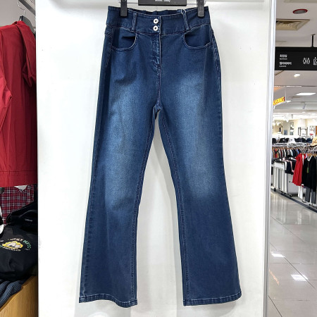 [행복한백화점][디즈니골프]투버튼 슬림부츠컷 데님 팬츠 인디고 여성 청바지 DO3LPJ010