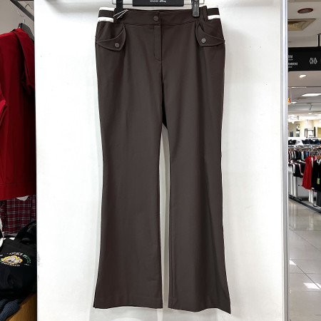 [행복한백화점][디즈니골프]아트웍 자수 포켓 옆트임 부츠컷 긴바지 브라운 여성 팬츠 DO3LPA002