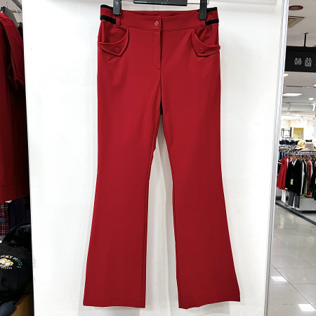 [행복한백화점][디즈니골프]아트웍 자수 포켓 옆트임 부츠컷 긴바지 레드 여성 팬츠 DO3LPA002