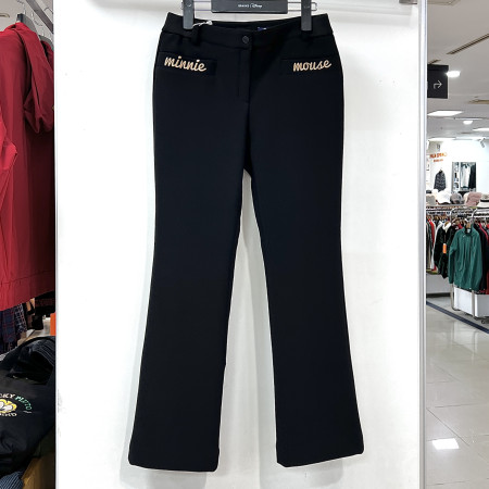 [행복한백화점][디즈니골프]기모안감 세미부츠컷 긴바지 블랙 여성 겨울 팬츠 DO4LPA030