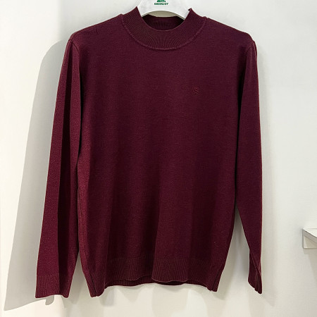 [행복한백화점][그린조이]솔리드 쉐타 반목 니트 와인 남성 GF24SL51M