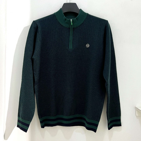 [행복한백화점][그린조이]투톤 잔체크 하프집업 니트 그린 남성 GF24SL21M