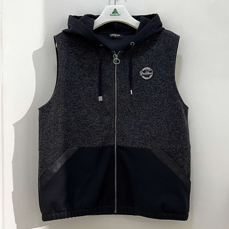 [행복한백화점][그린조이]솔리드 배색 오픈져지 베스트 차콜 여성 조끼 GF24KV21W