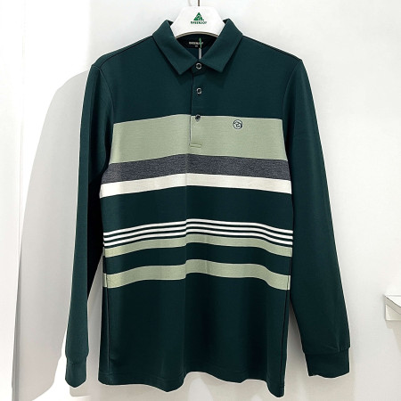 [행복한백화점][그린조이]뎅깡 스트라이프 긴팔 카라 티셔츠 그린 남성 GM24KY21M