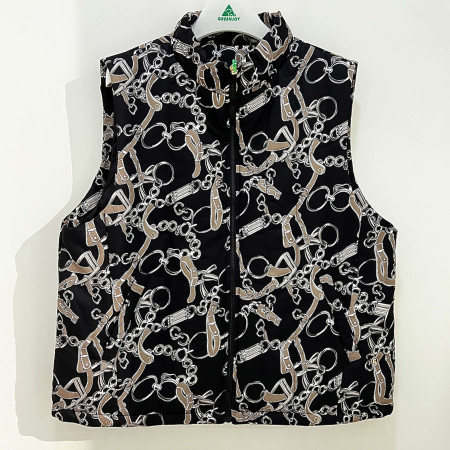 [행복한백화점][그린조이]프린트 패딩 베스트 블랙 여성 조끼 GF24WV02W