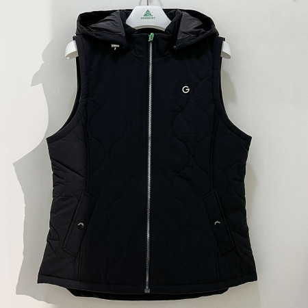 [행복한백화점][그린조이]후드 퀼팅 패딩 조끼 블랙 여성 GF24WV01W