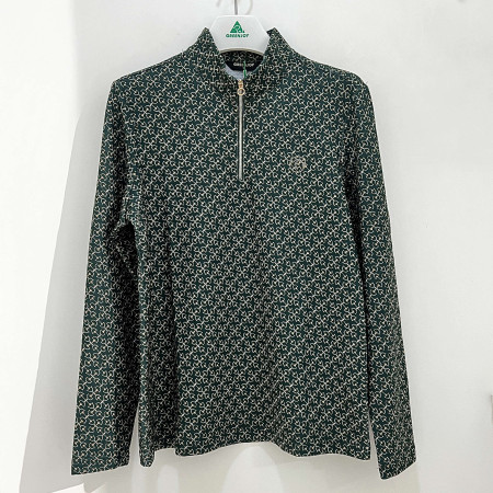 [행복한백화점][그린조이]전판 프린트 반집업 티셔츠 진초록 여성 GF24KL27W