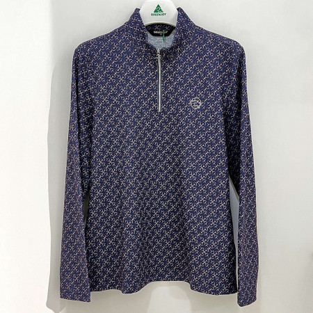 [행복한백화점][그린조이]전판 프린트 반집업 티셔츠 인디고 여성 GF24KL27W