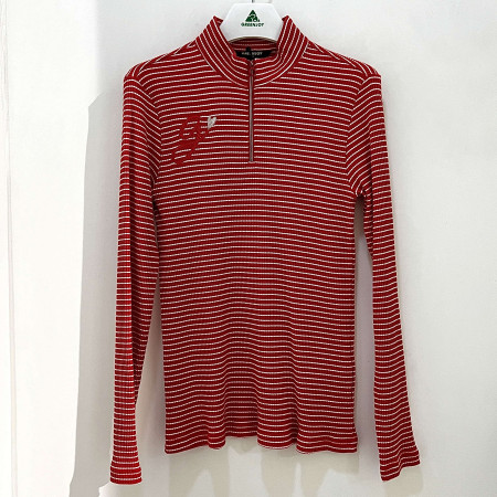 [행복한백화점][그린조이]반목 스트라이프 반집업 티셔츠 오렌지 여성 GF24KL51W