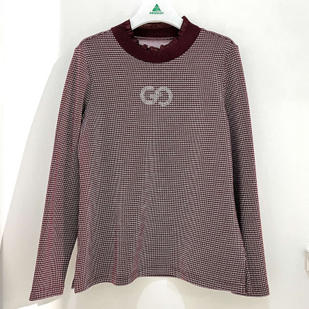 [행복한백화점][그린조이]JQD 하프넥 긴팔 티셔츠 버건디 여성 GF24KL61W