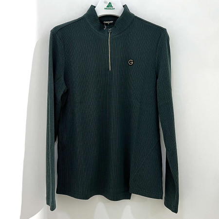 [행복한백화점][그린조이]솔리드 절개 반집업 긴팔 티셔츠 진초록 여성 GM24KL51W