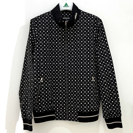 [행복한백화점][그린조이]도트 G로고 프린트 하이넥 시보리형 점퍼 블랙 여성 GM24WJ52W