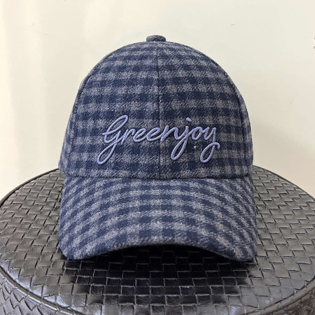 [행복한백화점][그린조이]깅엄체크 볼캡 모자 네이비 남성 GF24WA21M