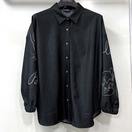 [행복한백화점][디즈니골프]벅스버니 오버핏 긴팔 남방 셔츠 블랙 여성 SO3LSH019