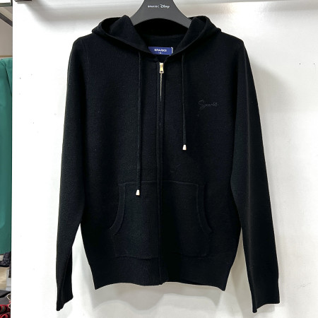 [행복한백화점][디즈니골프]후드 니트 집업 블랙 여성 SO3LKW007