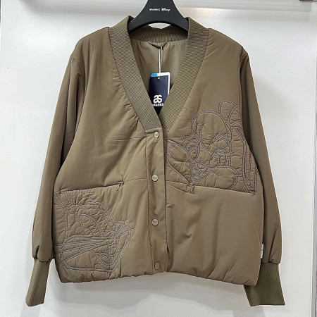 [행복한백화점][디즈니골프]캐릭터자수 V넥 방풍 점퍼 카키 여성 SO3LJB018