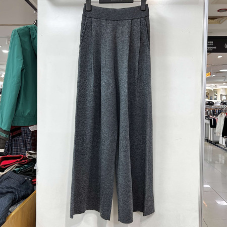 [행복한백화점][디즈니골프]핀턱 와이드 울 니트 팬츠 차콜 여성 바지 SO3LPA008