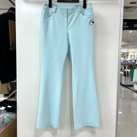 [행복한백화점][디즈니골프]아트웍 자수 포인트 밑단 뒷트임 긴바지 팬츠 민트 여성 DP1LPA007