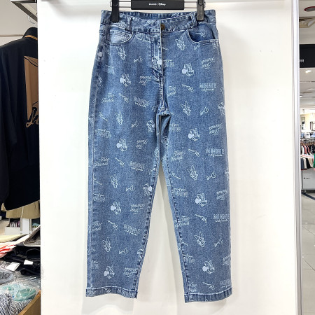 [행복한백화점][디즈니골프]아트웍 패턴 7부 청바지 데님 팬츠 인디고 여성 바지 DP1LPJ002