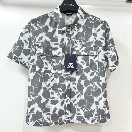 [행복한백화점][디즈니골프]스팍스 여름 패턴 메쉬 반팔 셔츠 라이트그레이 여성 SP2LSH031