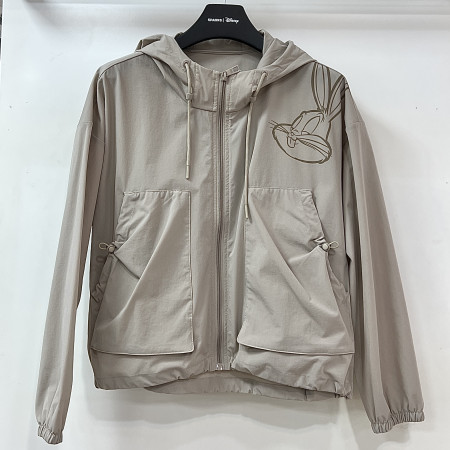 [행복한백화점][디즈니골프]벅스버니 아트웍 아웃포켓 후드 집업 바람막이 점퍼 베이지 여성 SP1LJB017