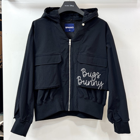 [행복한백화점][디즈니골프]아트웍 모자 탈부착 아웃포켓 숏기장 점퍼 블랙 여성 SP1LJP015