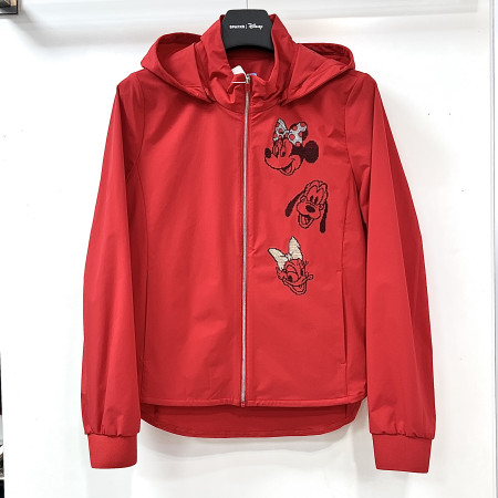 [행복한백화점][디즈니골프]아트웍 모자 탈부착 바람막이 점퍼 레드 여성 DP1LJB009
