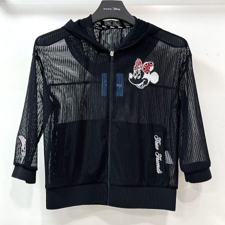 [행복한백화점][디즈니골프]시스루 아트웍 패치 후드 긴팔 집업 티셔츠 점퍼 블랙 여성 DP2LTJ037