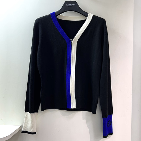 [행복한백화점][파사디]브이넥 집업 니트 가디건 블랙 여성 P25SKC301S