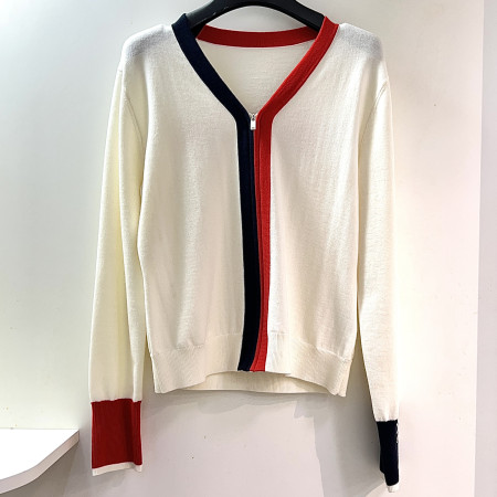 [행복한백화점][파사디]브이넥 집업 니트 가디건 아이보리 여성 P25SKC301S