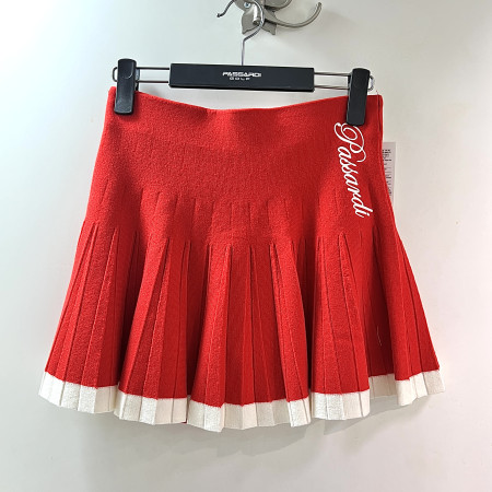 [행복한백화점][파사디]니트 플리츠 스커트 레드 여성 치마 P25SKK331S