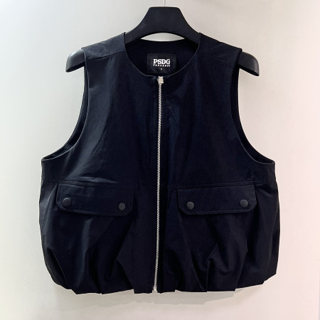 [행복한백화점][파사디]라운드 벌룬 집업 베스트 블랙 여성 P25SWV742S