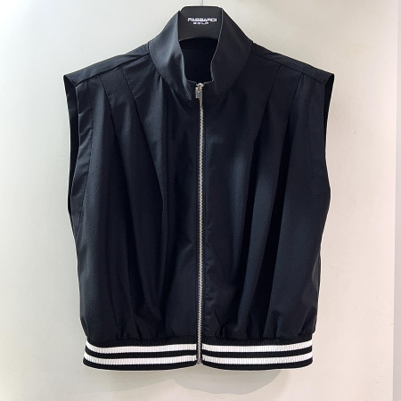 [행복한백화점][파사디]어깨 포인트 집업 베스트 블랙 여성 조끼 P25SWV741M