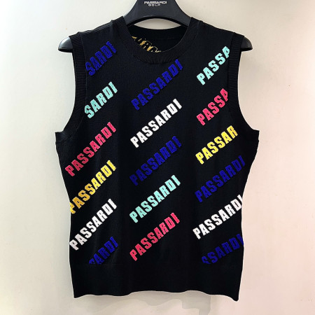 [행복한백화점][파사디]멀티컬러 라운드 니트 베스트 블랙 여성 P25SKV342M