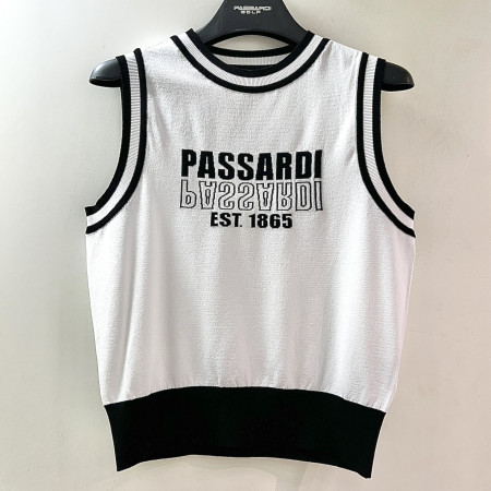 [행복한백화점][파사디]앞판 인타샤 크롭 니트 베스트 화이트 여성 P25SKV341M