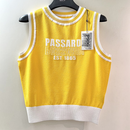 [행복한백화점][파사디]앞판 인타샤 크롭 니트 베스트 옐로우 여성 P25SKV341M