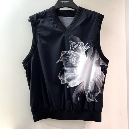 [행복한백화점][파사디]플라워 브이넥 베스트 블랙 여성 P25MWV791M