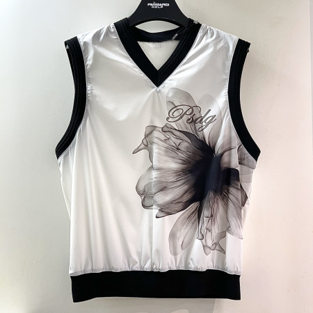 [행복한백화점][파사디]플라워 브이넥 베스트 화이트 여성 P25MWV791M