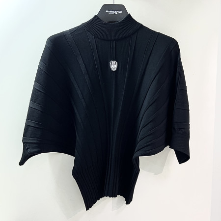 [행복한백화점][파사디]골조직 모크넥 가오리핏 쿨 니트 블랙 여성 P25MKP362X