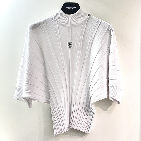 [행복한백화점][파사디]골조직 모크넥 가오리핏 쿨 니트 오프화이트 여성 P25MKP362X