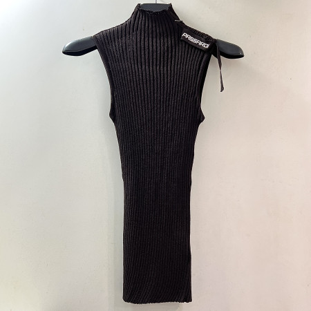 [행복한백화점][파사디]시스루 인타샤 모크넥 슬리브리스 나시 니트 티셔츠 브라운 여성 P25MKS391X