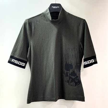 [행복한백화점][파사디]시어서커 하이넥 반팔 티셔츠 카키 여성 P25MTP160X