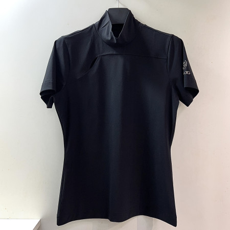 [행복한백화점][파사디]컷아웃 하이넥 모크넥 반팔 티셔츠 블랙 여성 P25MTP158X