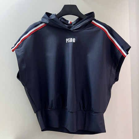 [행복한백화점][파사디]배색테이프 후드 베스트 티셔츠 다크네이비 여성 P25MTV198M