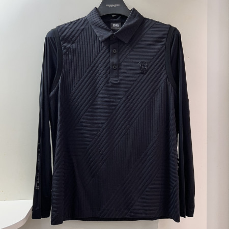 [행복한백화점][파사디]소매 냉감 레이어드스타일 제에리 긴팔 티셔츠 블랙 남성 Q25MTY072X