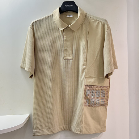 [행복한백화점][파사디]와끼 우븐패치 포켓 제에리 반팔 티셔츠 베이지 남성 Q25MTY068M