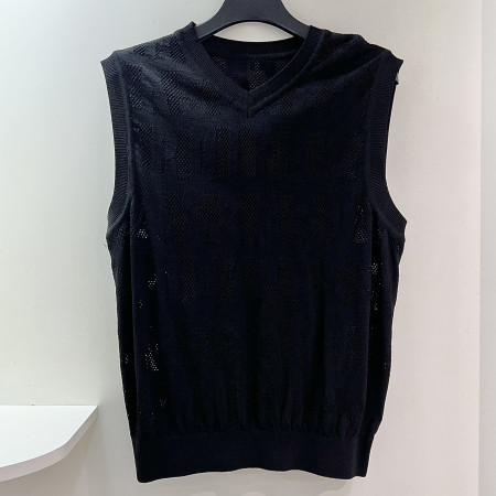 [행복한백화점][파사디]로고 스카시 V넥 니트베스트 블랙 남성 조끼 Q25SKV241M